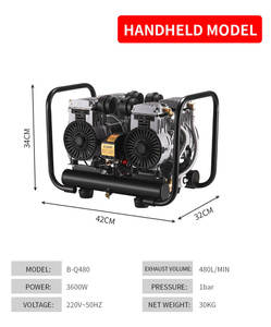 Haute pression <span class=keywords><strong>silencieuse</strong></span> sans huile 220V pompe à Air industrielle vraie pierre peinture pulvérisation bricolage peinture en aérosol petit Air haute pression - Product Image 3