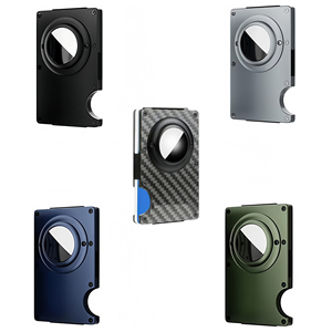 New Design Aluminum Business <b>RFID</b> <b>Blocking</b> Card Holder Minimalist <b>Wallet</b> and Clip Compatible Location Tracker for Men - Product Image 1