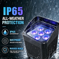 Projecteur PAR LED 6x18W RGBWA+UV 6-en-1 étanche IP65 à contrôle DMX512 avec batterie 8800Ah, idéal pour mariages et événements religieux - Vente Flash