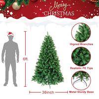 2025 Neue Hochwertige Innenraum-Dekoration für Zuhause 180cm Künstlicher Weihnachtsbaum mit Lichtern für Feiertage