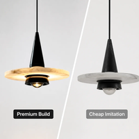 Suspension UFO en marbre, design italien de luxe, LED COB 10W, avec capteur de mouvement manuel, lampe suspendue en marbre naturel pour chevet, couloir, entrée