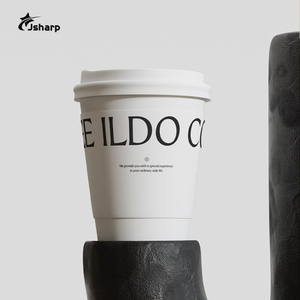 Bicchieri da Caffè Usa e Getta Personalizzati da 8oz/10oz/12oz a Doppia Parete in Carta con Coperchi e Manicotti - Product Image 3