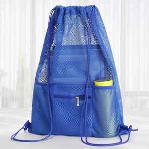 Grand sac à dos en filet portable et tendance de 41*49 cm avec cordon de serrage, multifonctionnel pour la gym, les activités sportives, la natation et la plage - Product Image 1