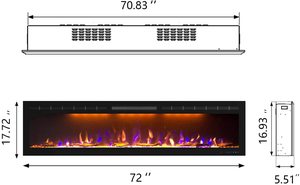 Luxstar 72-inch <span class=keywords><strong>GP</strong></span> hiện đại phương tiện truyền thông trong nhà Lò sưởi điện lò sưởi Hoàng Gia mỏng 1.5KW điều khiển từ xa nông nghiệp dẫn được xây dựng trong hộ gia đình - Product Image 4