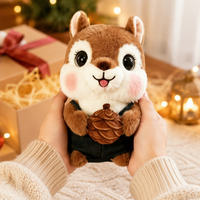 Peluche Écureuil Réconfortant – Brodé, Rembourré en Polyester et Coton PP, Cadeau Idéal pour Dormir