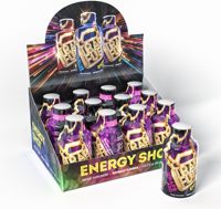 Etiqueta Termoencogible Personalizada de PET/PVC para Botellas de 2oz y Caja de Exhibición para Botellas de Bebidas Energéticas