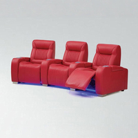Sièges de cinéma professionnels 4, 3 et 2 places, canapé motorisé avec station de charge, porte-gobelets intégrés et éclairage d'ambiance LED