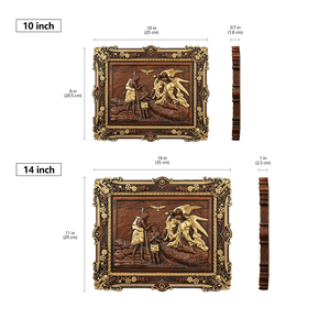 Panel de Relieve de Madera del Bautismo de Jesús, Arte Cristiano de Pared que Representa el Bautismo de Jesús por Juan con Ángeles para Decoración de Iglesia y Hogar - Product Image 6