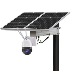 TecDeft CCTV Cameras Solar Energy WIFI 8MP 30X Zoom Solar Panel Dome PTZ Battery Powered AI AUTO Tracking Solar Security Camera
