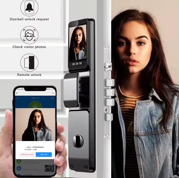 Glomarket 3d Face Recognition Smart Door Lock With Camera Fingerprint Security Fully Automatic Tuya Wifi Digital Smart Lock · image 5