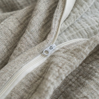 Ensemble de draps de literie de couleur unie de Style japonais 100% lin de coton lavé comme texturé respirant Durable doux confortable-respirant