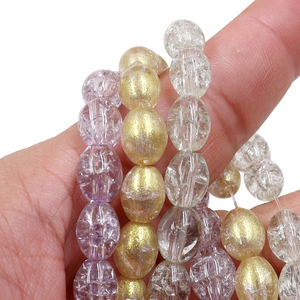 Perles en verre transparent brillantes en forme de riz 10x15 mm, nouveauté, <span class=keywords><strong>effet</strong></span> craquelé, vente en gros, idéales pour la fabrication de bijoux - Product Image 2
