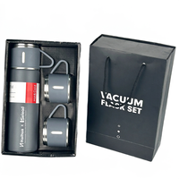 Ensemble de thermos isothermes en acier inoxydable 500 ml avec 3 tasses, emballage cadeau, compatible lave-vaisselle, pour le camping en plein air