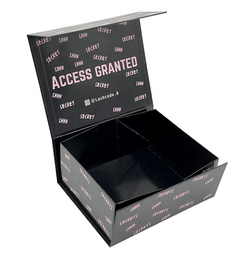 Kotak hadiah Magnet sepatu perawatan kulit hitam mewah kotak kemasan tas kosmetik penutup magnetis UV datar Logo karton