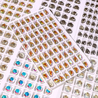 Nouveaux strass K9 en relief à dos plat, forme cœur et goutte d'eau, cristal AB brillant, diamants pour ongles, pierres de décoration 3D pour nail art DIY