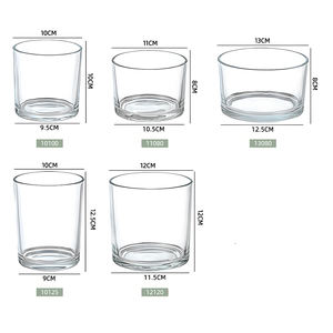 Aromatherapie Transparente Verdickte Glasflasche Kerzenhalter Glas-Kerzengefäß Behälter Kerzenbehälter mit Bambusdeckel - Product Image 6