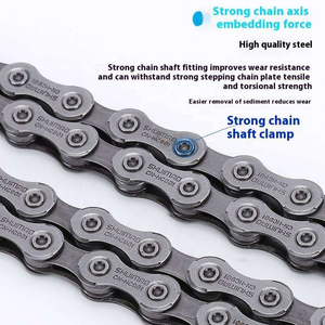 Chaîne de vélo 8 <span class=keywords><strong>vitesses</strong></span>, <span class=keywords><strong>9</strong></span> <span class=keywords><strong>vitesses</strong></span>, 10 <span class=keywords><strong>vitesses</strong></span>, 11 <span class=keywords><strong>vitesses</strong></span>, 12 <span class=keywords><strong>vitesses</strong></span> pour VTT et vélo de route - Chaîne à fixation par crochets et boucles - Product Image 4