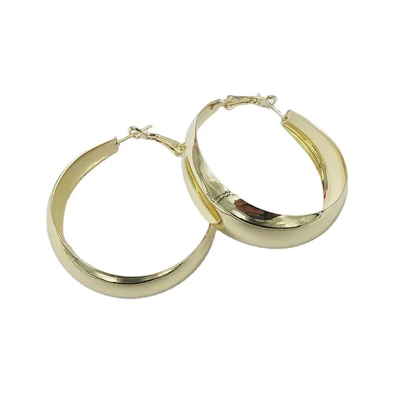 Wholesale Punk Minimalist Hoop Earrings for Women Metal Gold Earring Fashion Chunky Jewlery