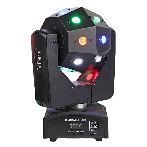 16pcs 3in1 RGBW Laser Stage Strobe Disco Light Effect DMX512 Sound-Activated LED Moving Head Array for DJ/Disco/Party Shows