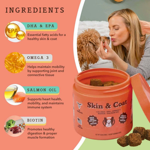 フルペット犬年齢ペットヘルスケアサプリメント犬スキンコートソフトチューツ用Containsanti-Inflammory Properties - Product Image 3