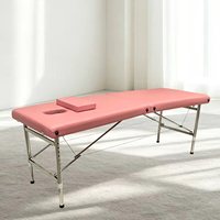 Table de massage multifonctionnelle moderne pliable et réglable en PU et acier inoxydable, avec éponge haute densité, pour chambre et salle de bain – Meilleure vente