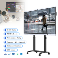 Tableau interactif intelligent Tacteasy 65 pouces Android/Windows avec double système 4K tactile, reconnaissance d'empreintes digitales et suivi par caméra
