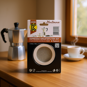 Juego de filtros de repuesto Kruger Espresso de 6 tazas para cafetera Moka Pot - Product Image 1
