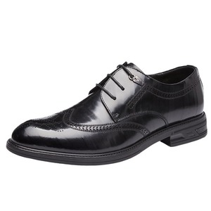 Zapatos Oxford de Vestir con Cordones, Punta en Pico, de Cuero Genuino Marrón, para Cualquier Temporada, con Suela de Goma, Envío Directo - Product Image 3