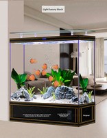 Aquarium intelligent et moderne de 600 L avec filtre de fond, verre ultra-clair, eau douce/eau salée, salon, personnalisable