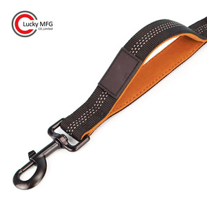 Laisse de dressage à double poignées de contrôle Laisse élastique réfléchissante en nylon pour chien avec absorption des chocs - Product Image 4