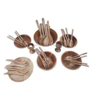 ไม้อะคาเซียไม้อาหารค่ำชุดไม้ชามและช้อนและแก้วเป็นมิตรกับสิ่งแวดล้อมคุณภาพสูงทำด้วยมือไม้สำหรับโรงแรมและร้านอาหาร - Product Image 1