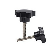Vis à tête pentagonale en acier inoxydable 304, poignée en forme de fleur de prunier, bouton en caoutchouc, vis à pouce métrique M6/M8