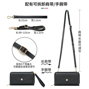 Sac à téléphone en cuir véritable de vache avec fermeture à bouton et fermeture éclair, portefeuille-pochette pour femme pour un usage quotidien - Product Image 4