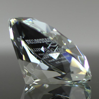 Vente en gros de diamants en cristal de verre transparent gravés de 100 mm, presse-papiers