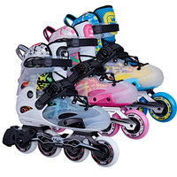 Patins à roulettes en ligne pour enfants, semelle intermédiaire en EVA, ABEC7, durables, réglables, 4 roues