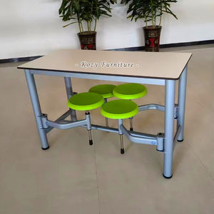 <strong>Canteen</strong> <strong>Table</strong> and Chair Combination Factory School Students Conjoined <strong>Table</strong> 4 People Retractable Fast <strong>Table</strong> Customization - Product Image 5