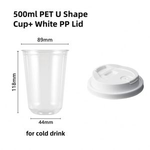 Plastic Logo Pet Pp Disposable <b>Coffee</b> With Lids Custom Printed Cold Drink Cups - Product Image 6