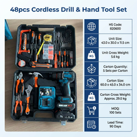 Ensemble d'outils électriques professionnels orange, divers, avec accessoires complets, ensemble d'outils à douilles manuelles