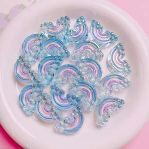 Nueva llegada al por mayor UV colorido goteo Vertical agujero suelto Arco Iris acrílico cuentas para DIY teléfono móvil cadenas hechas a mano - Product Image 2