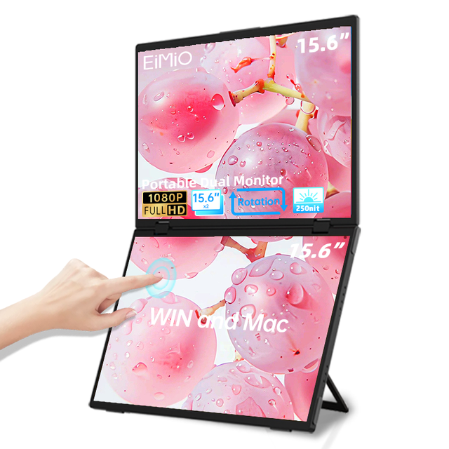 Eimio 15.6" IPS Widescreen Type-C Portable Monitor-Dual Display Stacked Laptop Screen Extender Built-in Speaker Business Series