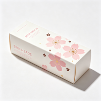 Boîte de soin de la peau personnalisée de luxe avec estampage à chaud en feuille d'or, motif fleurs de cerisier, livraison express en 72h, emballage cadeau en carton imperméable