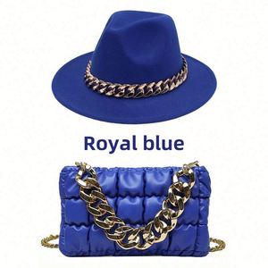 Conjunto de Sombrero Fedora Vintage y Bolso para Mujer, Estilo Casual de Invierno 2022, Ala Ancha, Venta al Por Mayor - Product Image 3