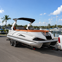 Yacht de sport en aluminium soudé polyvalent à maniement facile, console de luxe, système audio certifié CE, loisirs, pêche en haute mer