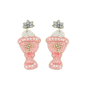 Pendientes de Bola de Arroz Bordados con Cuentas Hechos a Mano, Lindos y Coloridos, Regalo de Navidad, Pendientes Colgantes para Mujer - Product Image 1