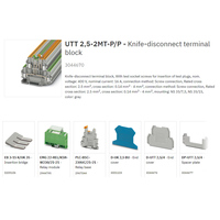 Phoenix Contact UTT 2,5-2MT-P/P 100A Vis Max Continue Bornier Fil Connecteur Din Rail Couteau Déconnexion 3044670