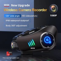Casque de moto BT avec casque sans fil, appels mains libres, caméra vidéo DVR 1080P avec carte TF 32G