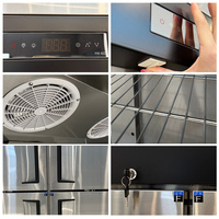 Réfrigérateur commercial vertical à double température, quatre portes, en acier inoxydable, refroidissement par air, prix d'usine