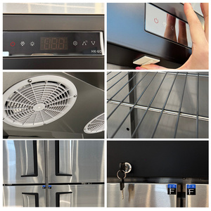 Réfrigérateur commercial vertical à double température, quatre portes, en acier inoxydable, refroidissement par air, prix d'usine - Product Image 4