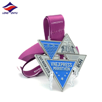 Longzhiyu concevoir votre propre alliage de zinc 3d métal 5k médaille personnalisé marathon course finisseur prix médailles sport avec ruban