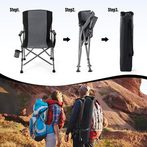 Chaise de camping pliable d'extérieur légère et promotionnelle, design personnalisé, robuste, capacité de 400 lb, vente en gros - Product Image 6